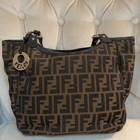 Fendi Zucca Logo/Charm Shoulder Bag - Picture 3 of 17